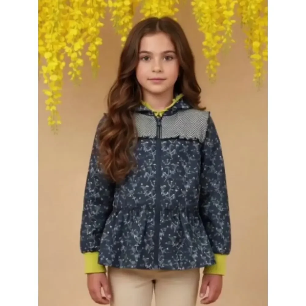 Matilda Jane Enchanted Garden Wildflower Bouquet Blue Floral Jacket Size 10